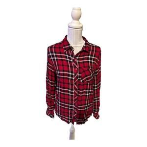 Peyton Jenson Red Plaid Button Down Size S